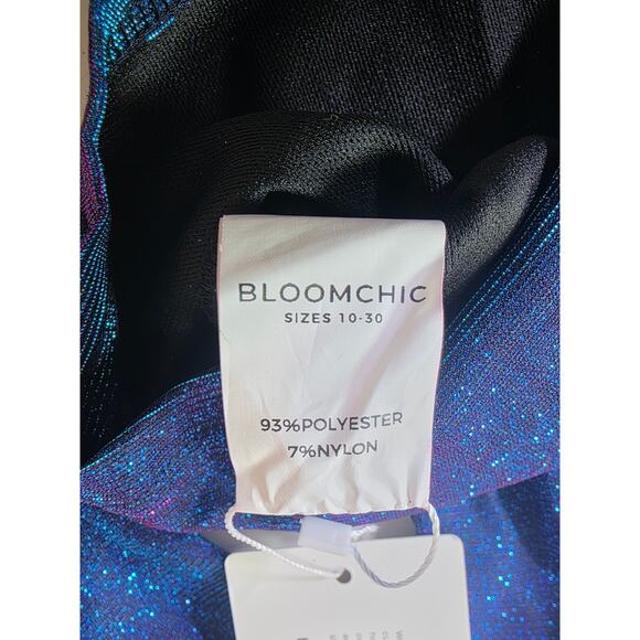 BLOOMCHIC Blue Purple Iridescent Sparkly NEW Zip Waist Cinch Jacket SZ 18-20 - Picture 9 of 10